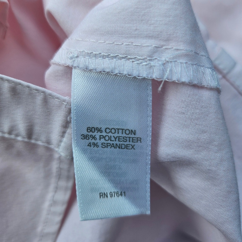 J. Jill White Shirt Collection Soft Pink Button-Up 3/4 Sleeve Womens Medium - Picture 9 of 9